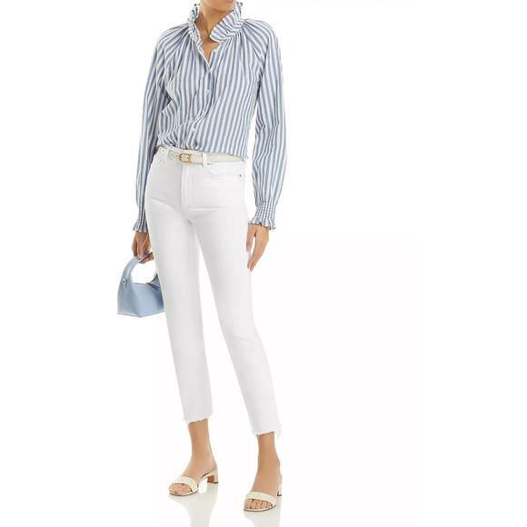 NEW PAIGE cindy straight ankle jeans in white noise - Picture 4 of 4